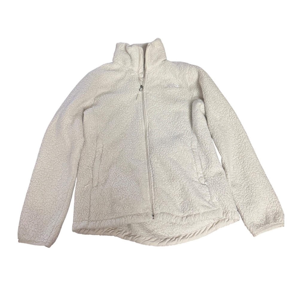 The North‎ Face White Sherpa Fleece Zip Up Jacket Womens Size Medium